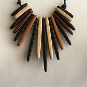 Jewelry - Earthy Wood Spikes Adjustable Length Necklace 24” Jewelry - Earthy Wood Spikes Adjustable Length Necklace 24”